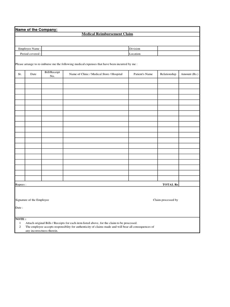 Medical Reimbursement Claim Form | PDF