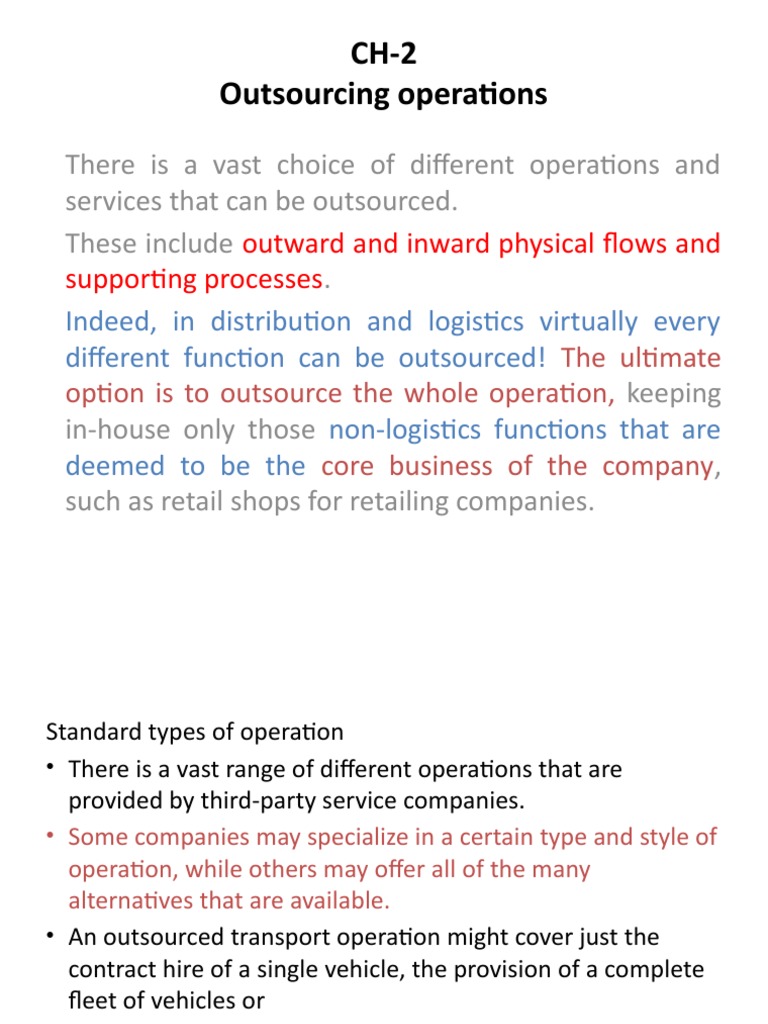 Types Of Operations That Can Be Outsourced And The Benefits And