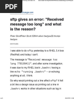 Bashrc - SFTP Gives An Error Received Message Too Long and What Is The Reason - Unix & Linux Stack Exchange