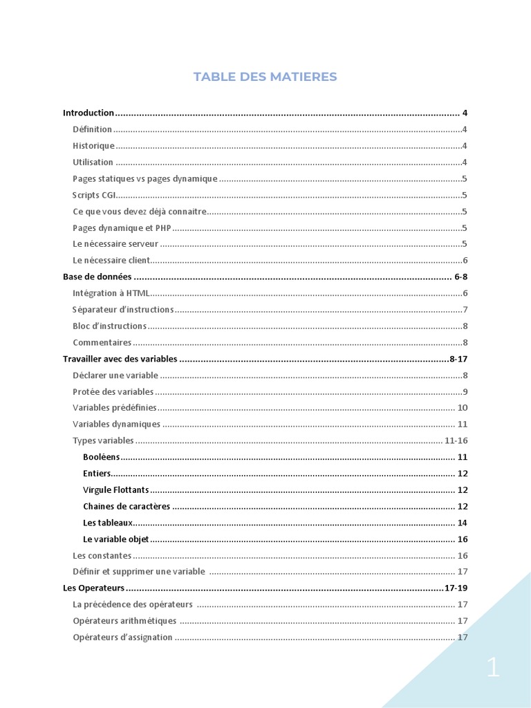 Guide complet sur les variables en PHP | PDF | PHP | Classe (informatique)