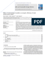 2010 - Effects of Meteorological Variables On Exergetic Efficiency of Wind Turbine Power Plants