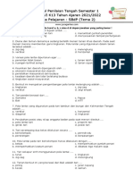 Soal SBDP Kelas 6 Semester 1 (Tema2) 2021