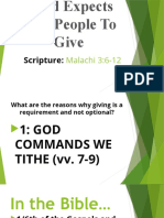 God Expects His People To Give: Why Giving Is Required According To Malachi 3:6-12