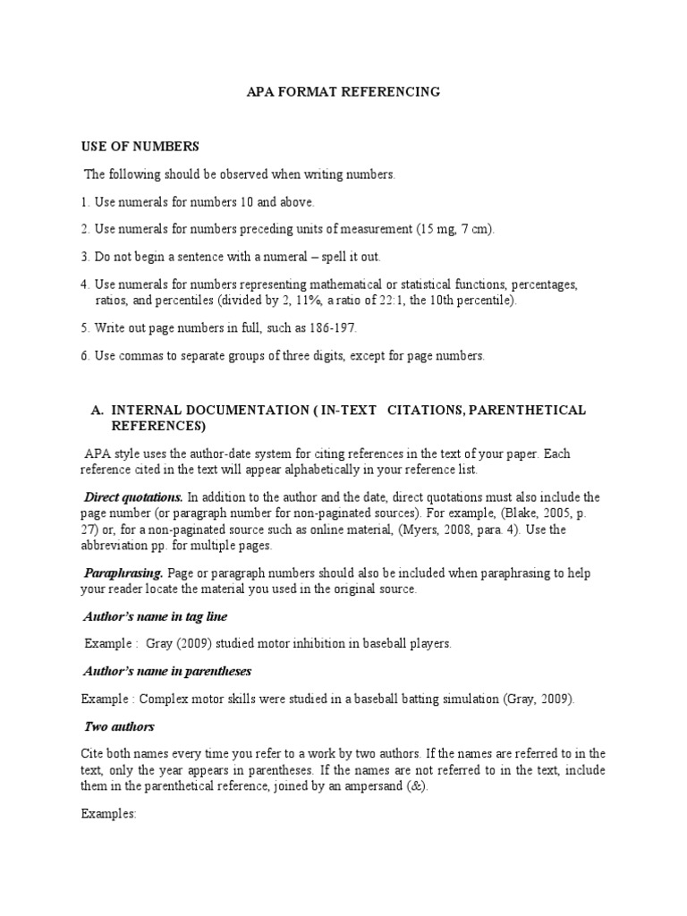 APA Referencing Guidelines | PDF