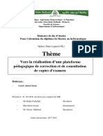 Vers La Realisation d Une Plateforme Pedagogique de Correction Et de Consultation de Copies d Examen (1)