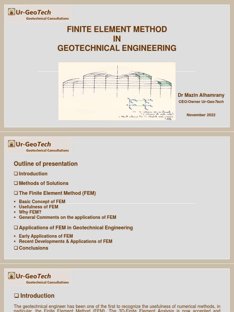 Finite Element Method IN Geotechnical Engineering: DR Mazin Alhamrany ...