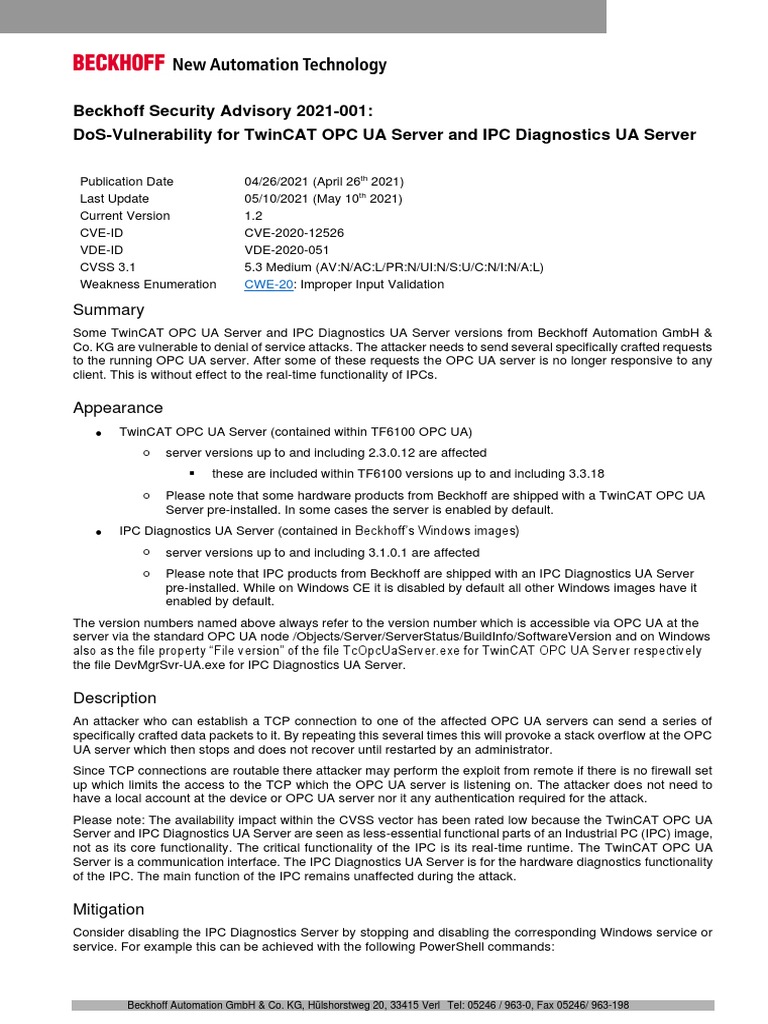 advisory-2021-001 | PDF | Transmission Control Protocol | Microsoft Windows