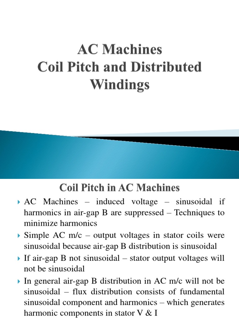 AC Machines: Harmonic Reduction Techniques | PDF | Inductor ...