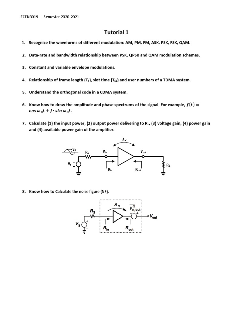 Tutorial 1 Download Free Pdf Modulation Signal Processing