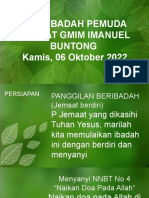 Tata Ibadah Pemuda Jemaat Gmim Imanuel Buntong Kamis, 06 Oktober 2022