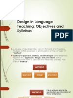Design in Language Teaching (Objectives and Syllabus)