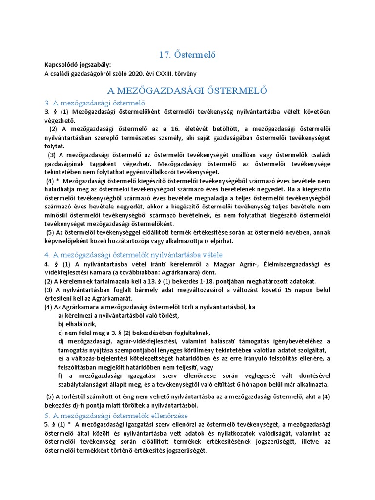 Őstermelő | PDF