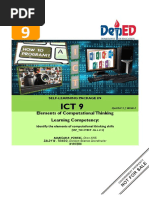 Elements of Computational Thinking Learning Competency:: Self-Learning Package in