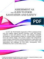 Risk Assessment As Applied To Food Sanitation and Safety