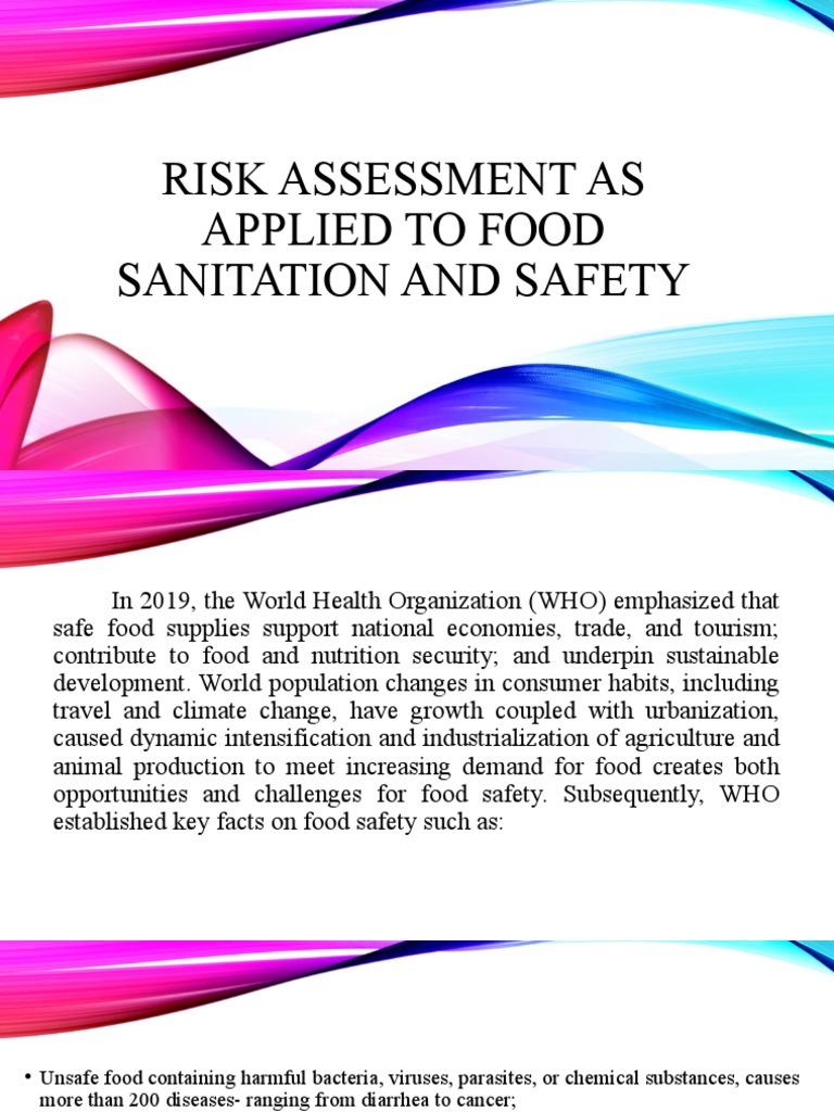 Risk Assessment As Applied To Food Sanitation and Safety | PDF ...