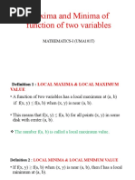 Lecture 4 Maxima and Minima of Function of Two Variables