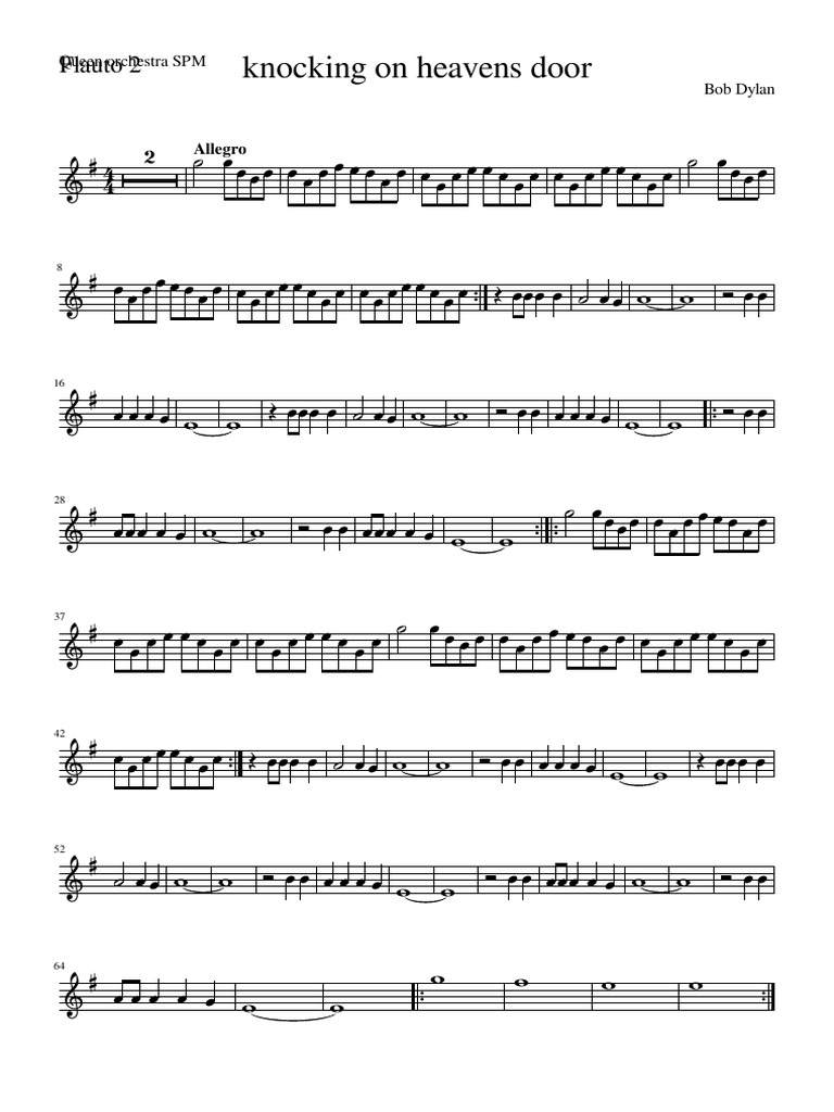 Knocking On Heavens Door QueenFlauto 2 PDF