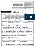 Devoir - de - Controle - N1-7eme - Annee - de - Base-Anglais - Pilote Sfax