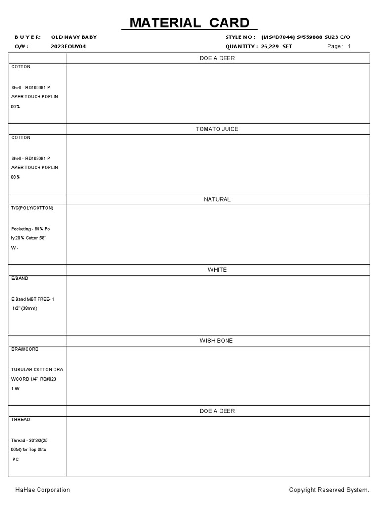 Material Card | PDF