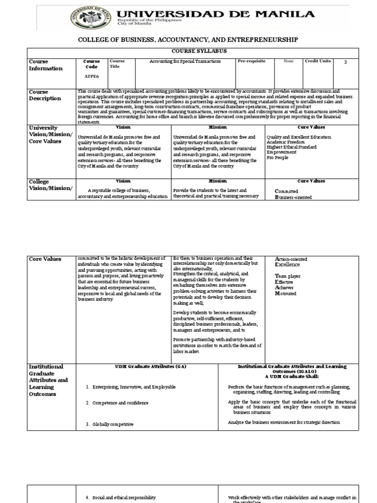 Accounting for Special Transactions An InDepth Analysis of