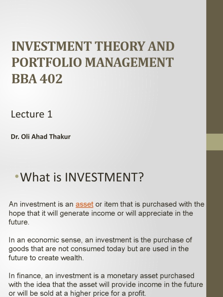 BBA Students' Guide to Investment | PDF | Margin (Finance) | Financial ...