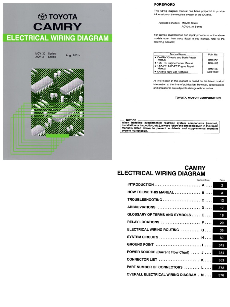 Camry 2001 - Electrical Wiring Diagram | PDF