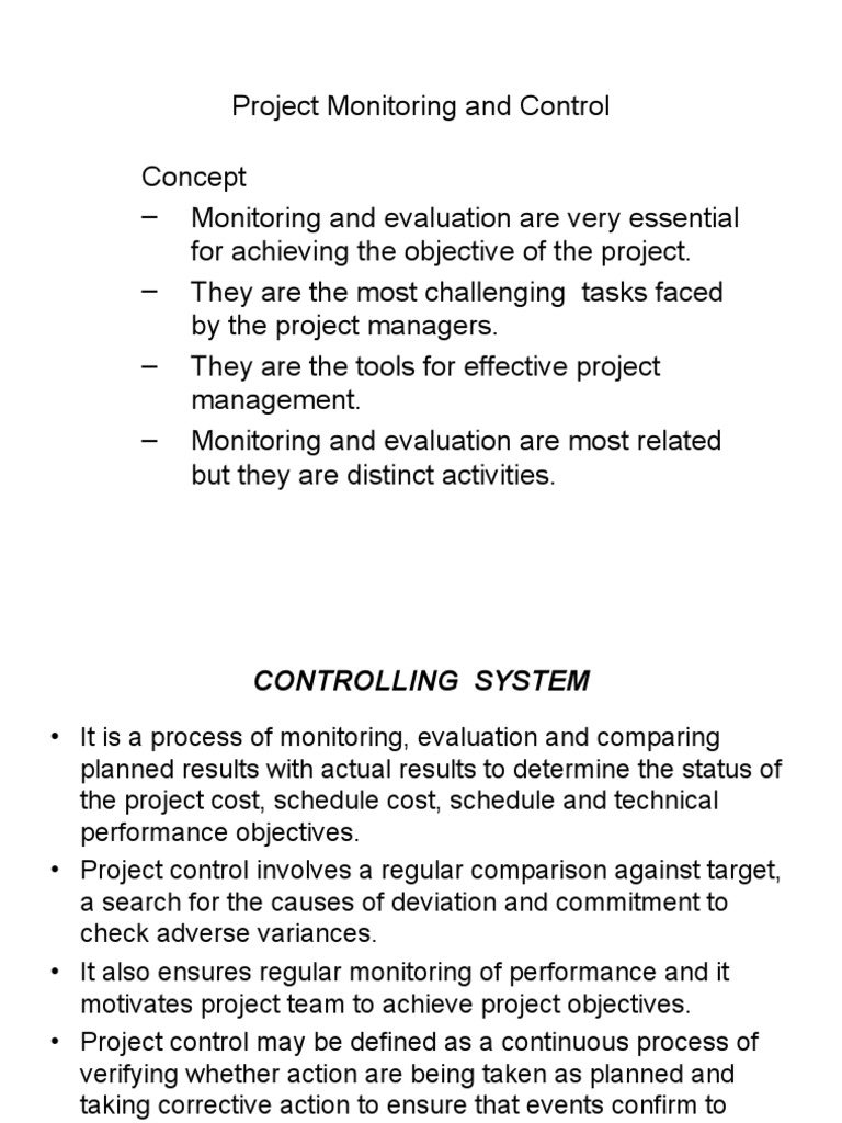 Project Monitoring and Control | PDF | Evaluation | Cognitive Science