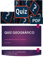 Quiz geográfico sobre coordenadas, oceanos, capitais e regiões