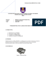 MEM 160 Workshop Welding Lab Sheet