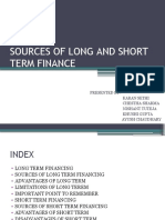 Sources of Long and Short Term Finance