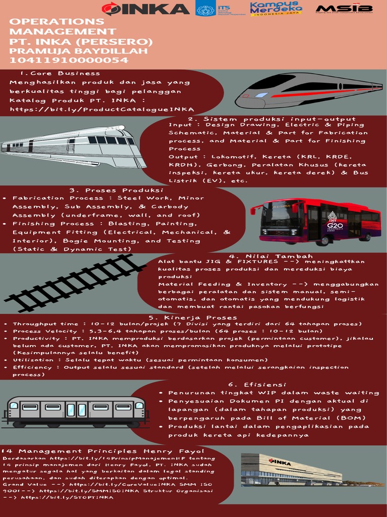 Manajemen Operasional PT. INKA: Proses & Efisiensi | PDF | Teknologi ...