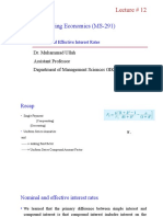 Engineering Economics (MS-291) : Lecture # 12