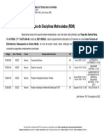 Relação de Disciplinas Matriculadas (RDM)