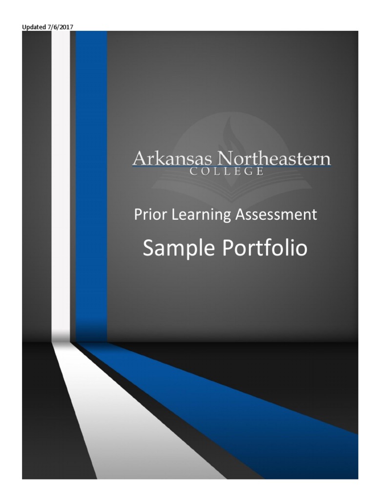 Sample Portfolio Prior Learning Assessment Pdf Résumé Behavior