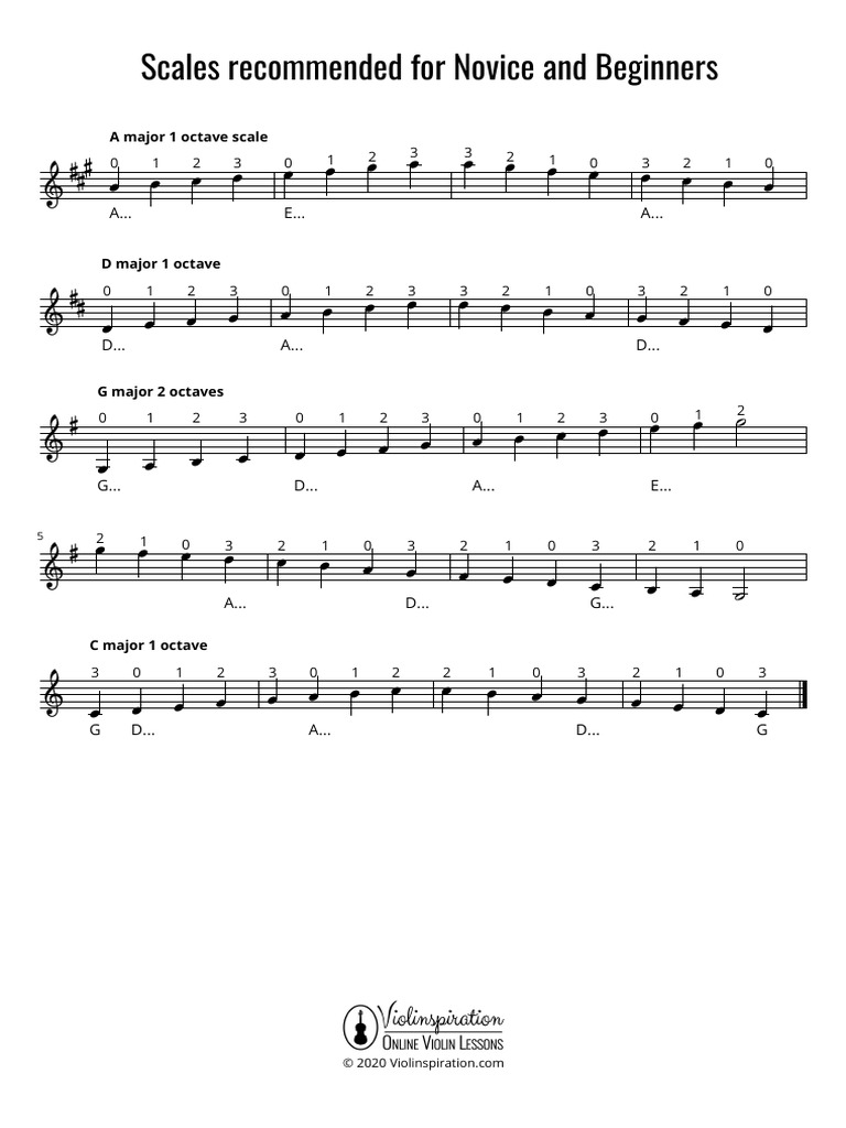 Scales Warm Up For Beginner Violinists PDF Music Theory
