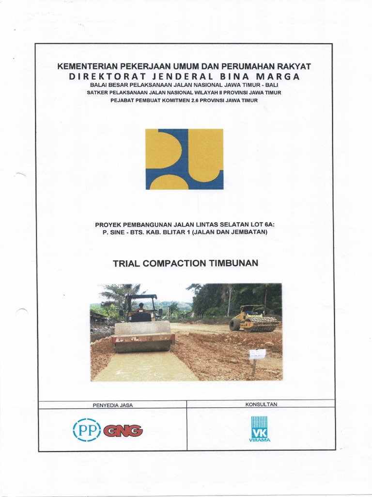 Trial Compaction Pekerjaan Timbunan Biasa STA 0+170 - 0+200 | PDF