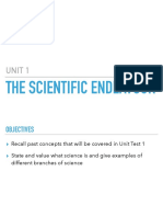 Unit 1 Part 1: The Scientific Endeavor