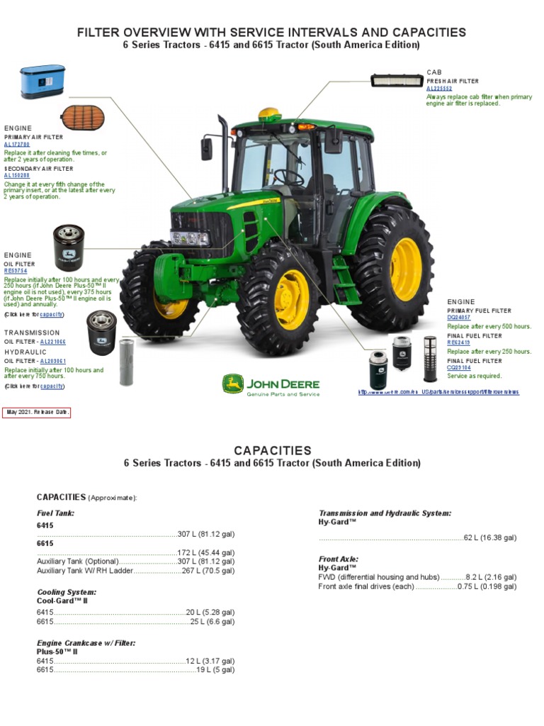 6 Series Tractors 6415 and 6615 Tractor South America Edition Filter ...
