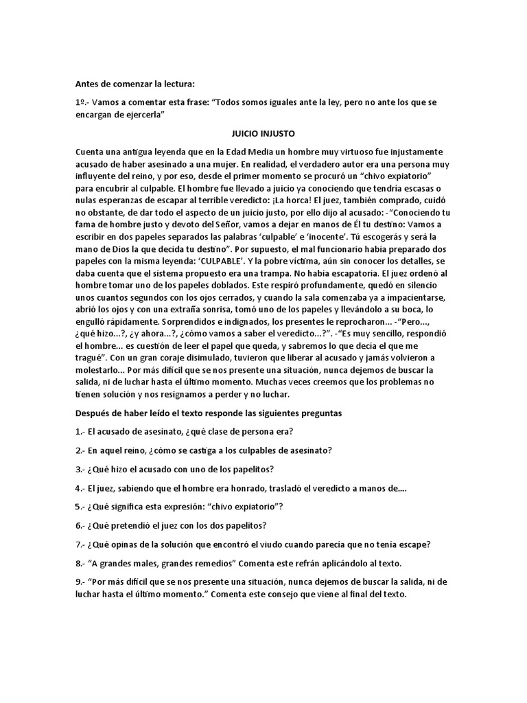 Juicio Injusto | PDF