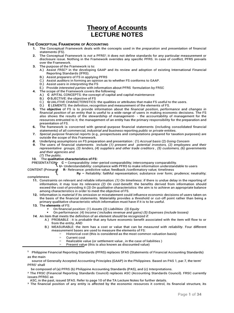Conceptual Framework of Accounting | PDF | Balance Sheet | Equity (Finance)