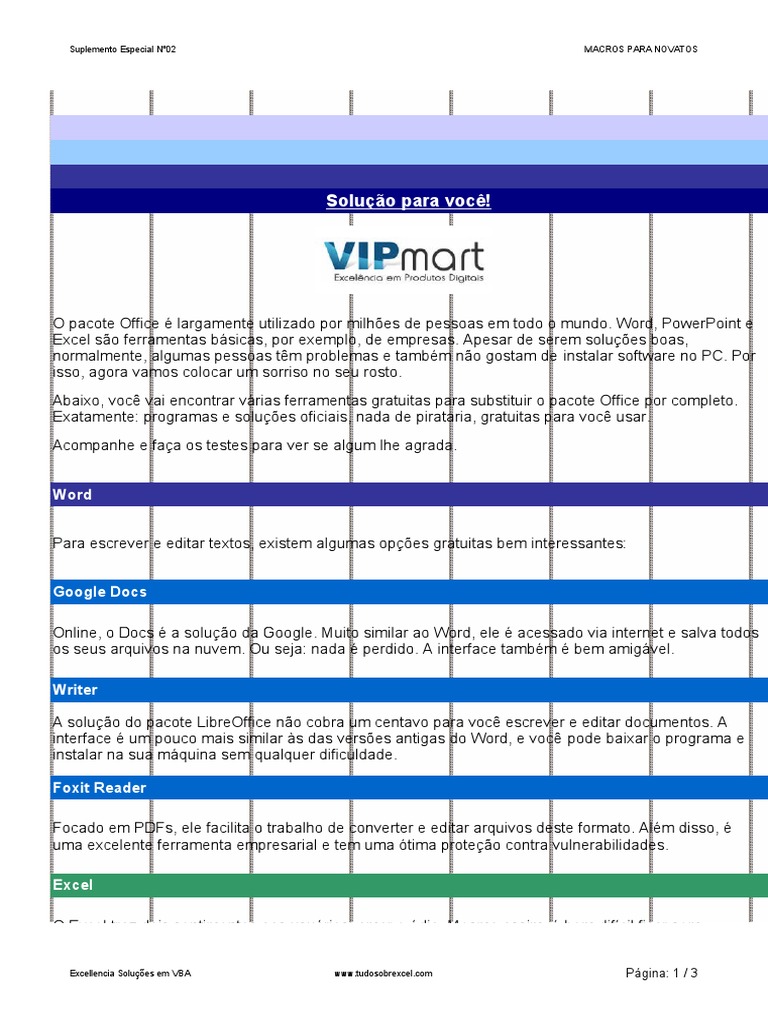 Apostila Solucao para Voce | PDF | Microsoft Excel | Macro (Ciência da ...