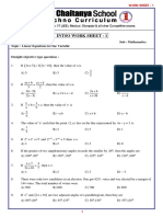 9 - Class INTSO Work Sheet - 1 - Linear Equations