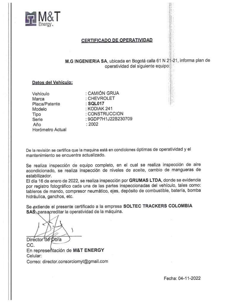 Certificado - de - Operatividad | PDF