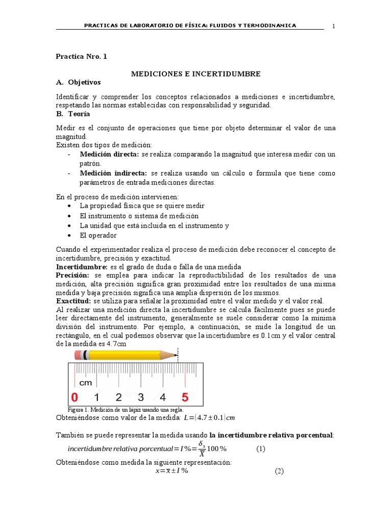 Medición e Incertidumbre en Física | PDF | Medición | Exactitud y precisión