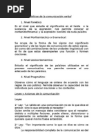 Niveles Lingüísticos de la comunicación verbal