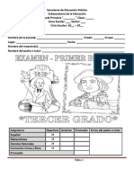 Examen Primer Bloque Tercer Grado