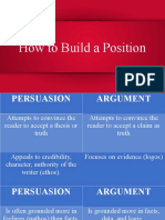 How To Build A Position