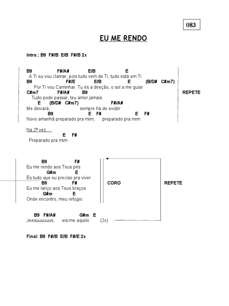 Cifra EU ME RENDO PDF