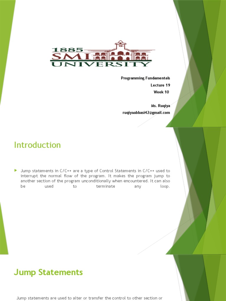 Understanding Jump Statements in C/C++ | PDF | Control Flow | Computer ...