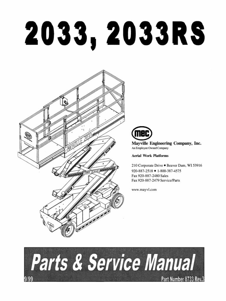 Mayville 2033 Parts & Service Manual PDF